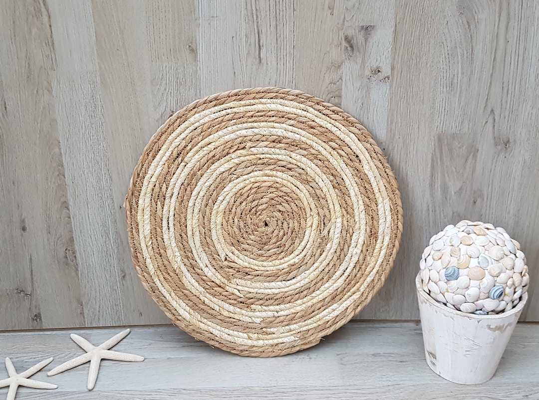 Vintage Wicker Wall Decor, Wicker Coaster, Decorative Placemat, Woven ...