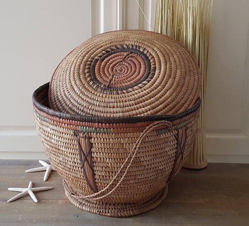Original Large Nigerian Hausa basket African basket Bohemian Etsy