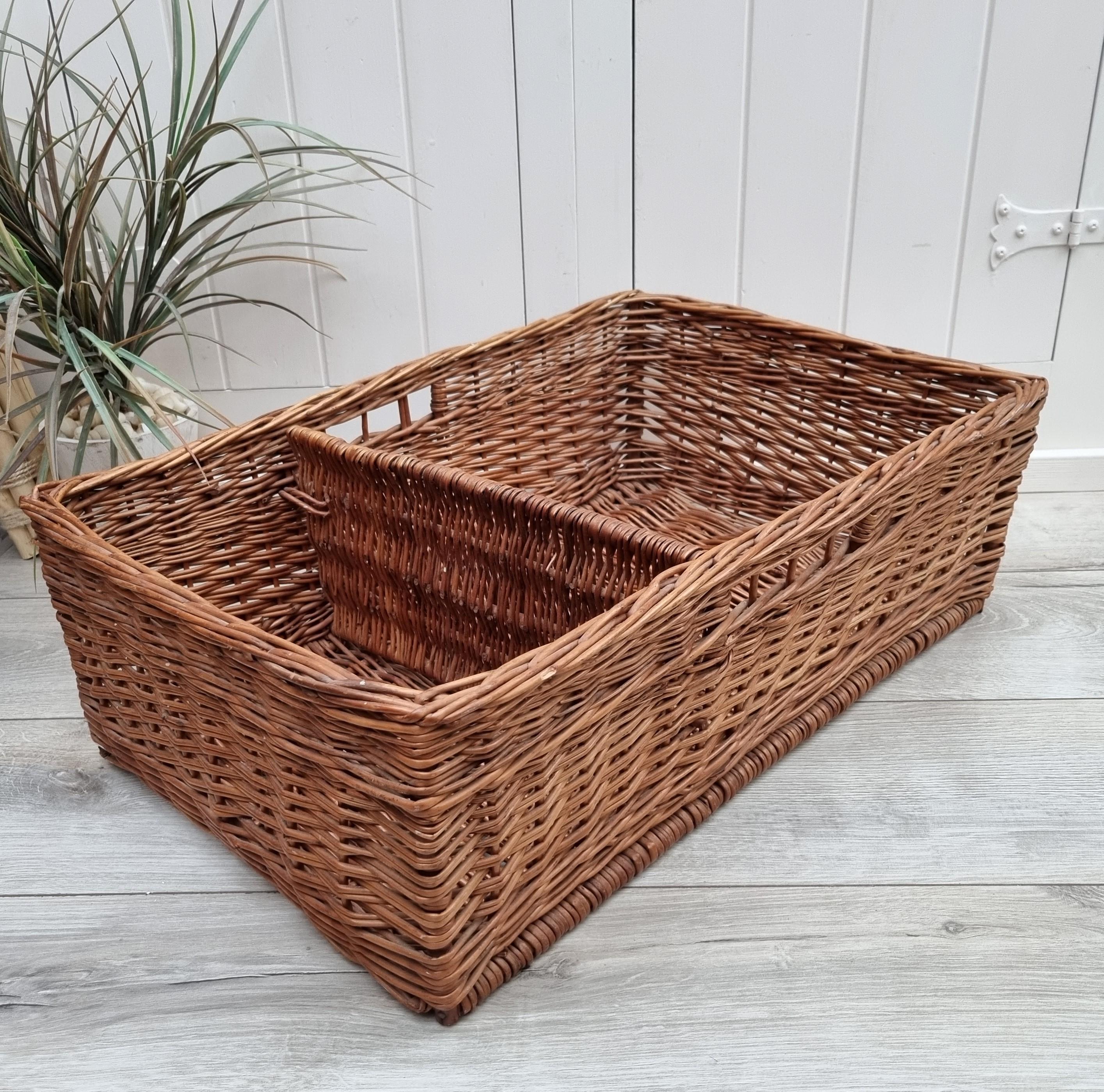 Cestino Intrecciato In Corda Di Cotone 30x20x12.5 Cm - Con Sacchetto E Nastro Regalo, Per Organizzazione E Bomboniere