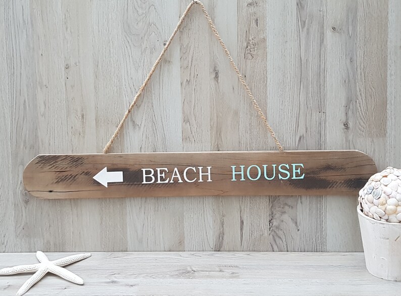 Large Beach House Sign Coastal Wooden Sign Wall Decor Etsy