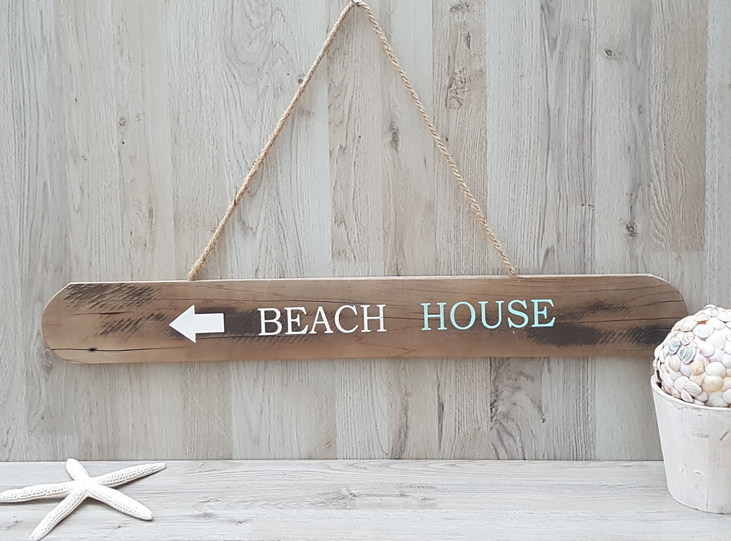 Large Beach House Sign Coastal Wooden Sign Wall Decor Etsy