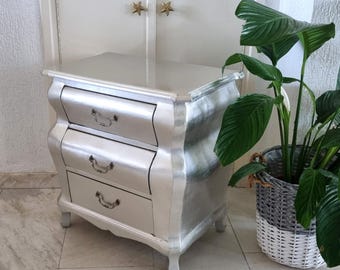 Mobiletto vintage a 3 cassetti color argento