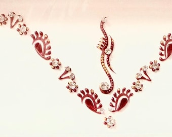 Adesivi Bindi da sposa rossi: gioielli riutilizzabili per viso e corpo