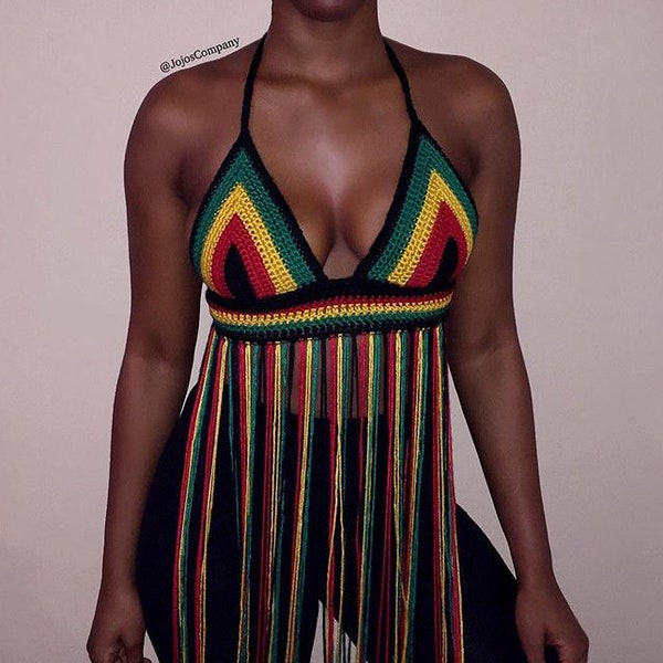 Patron Bralette à franges Rasta