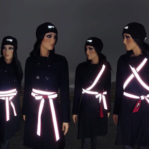 Reflective belt. Dog walking belt. Useful gifts for women. Gift for dog owner. Belt for women coats, trench, cardigans and outdoor jackets.
