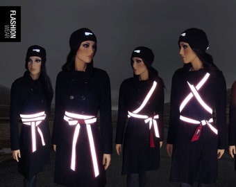 Reflective belt. Dog walking belt. Useful gifts for women. Gift for dog owner. Belt for women coats, trench, cardigans and outdoor jackets.