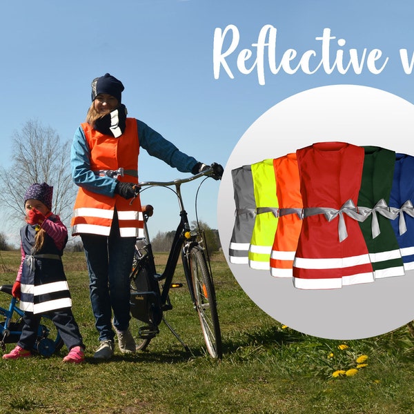 Gift for mom. Reflective Vest for Cycling. Reflective Kids Vest. Women Cycling Vest. Waterproof Vest. Hi vis vest. Children Kids safety vest