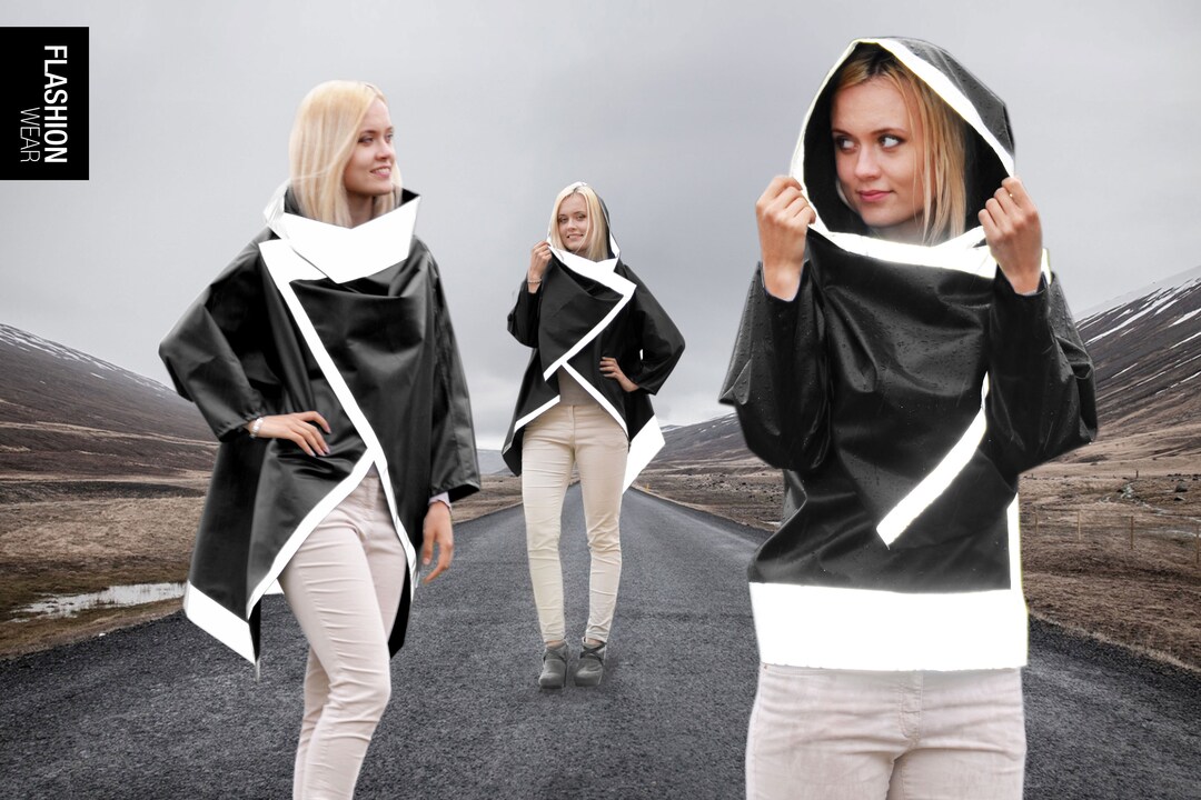 Reflective Black Rain Cycling Men, Women, Unisex