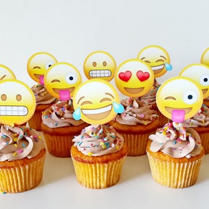Emoji Cupcake topper, Emoji Birthday , Emoji Party Toppers, Emoji Theme , Emoji Cake Decorations, Emoji Birthday, Emoji movie, Emoji Decor