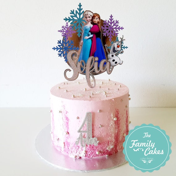 Frozen Elsa Pink Edible Icing Image Cake Birthday Party Topper Personalised