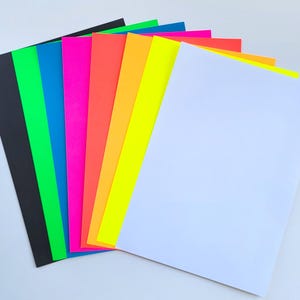 Foglio di cartoncino A4 neon; Perfetto per artigianato, scrapbooking, decorazioni e presentazioni, Cake Toppers