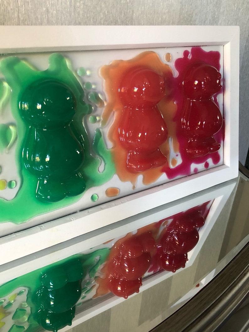 Melting jelly babies liquid 3d art rainbow art colourful Etsy
