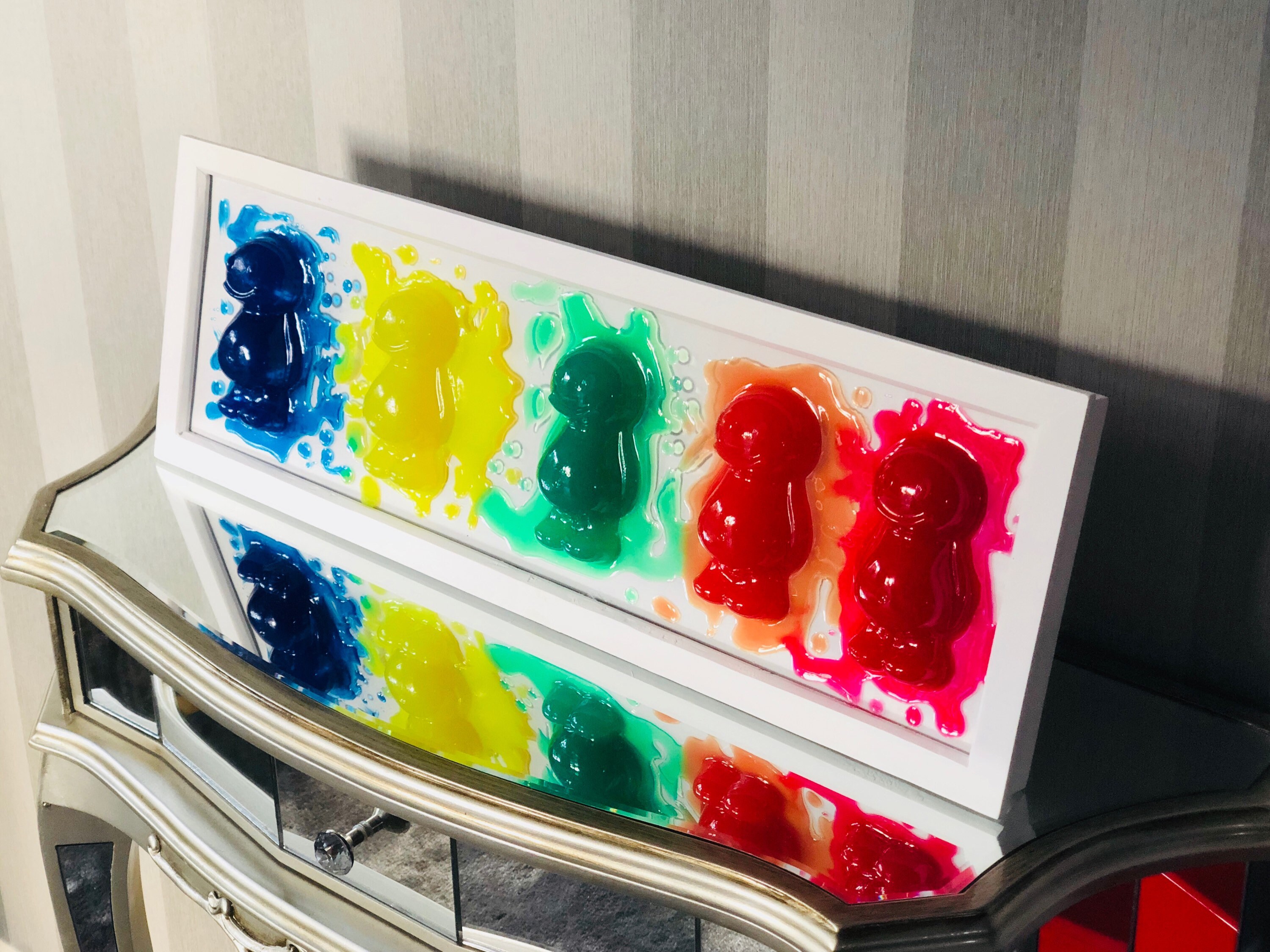 Melting jelly babies liquid 3d art rainbow art colourful Etsy