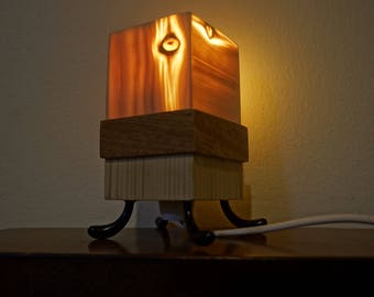 Handmade wooden decorative desktop lamp