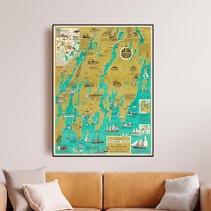 La carte de la côte du Maine - de Sheepscot Bay à Muscongus Bay
