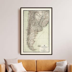 Vintage Mapa Argentyny 1894 Patagonia Print - Podróż Przez Czas