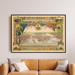Ansicht von Stockholm, Schweden – Historische Panorama-Karte von Frank Pezolt