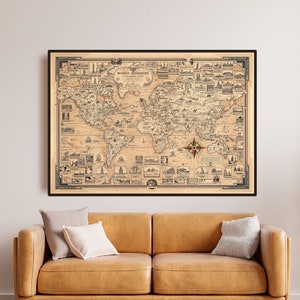 Weltkarte Poster Druck Wohnzimmer Schlafzimmer Kunst Geschenk