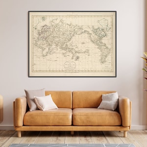 Carte du monde, projection de Mercator : oeuvres d'art nautiques intemporelles
