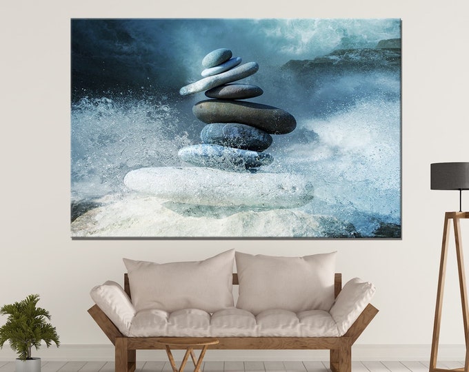 Zen Stones Yoga Meditation Art Canvas Decor Print Ready to Hang Christmas Gift