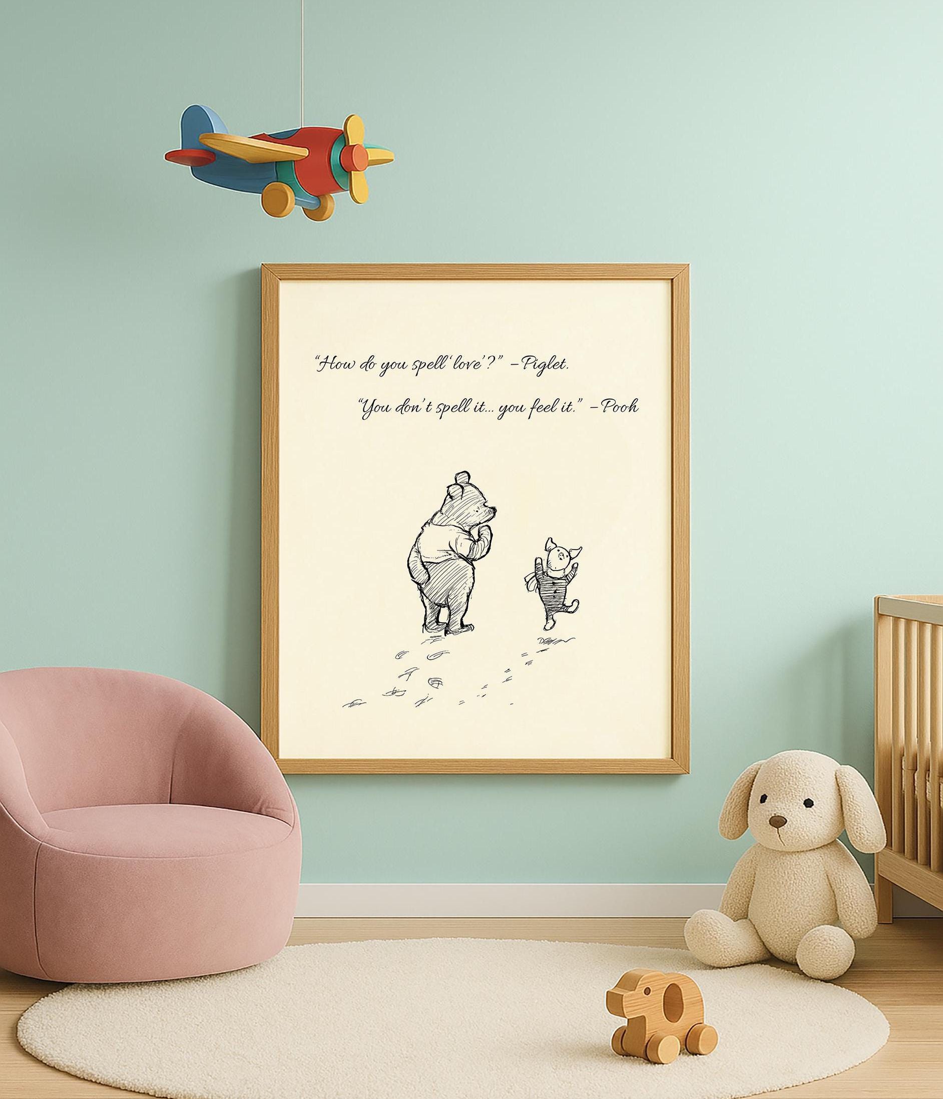 Vintage Winnie the Pooh Quote Poster – Classic A.A. Milne Illustration ...
