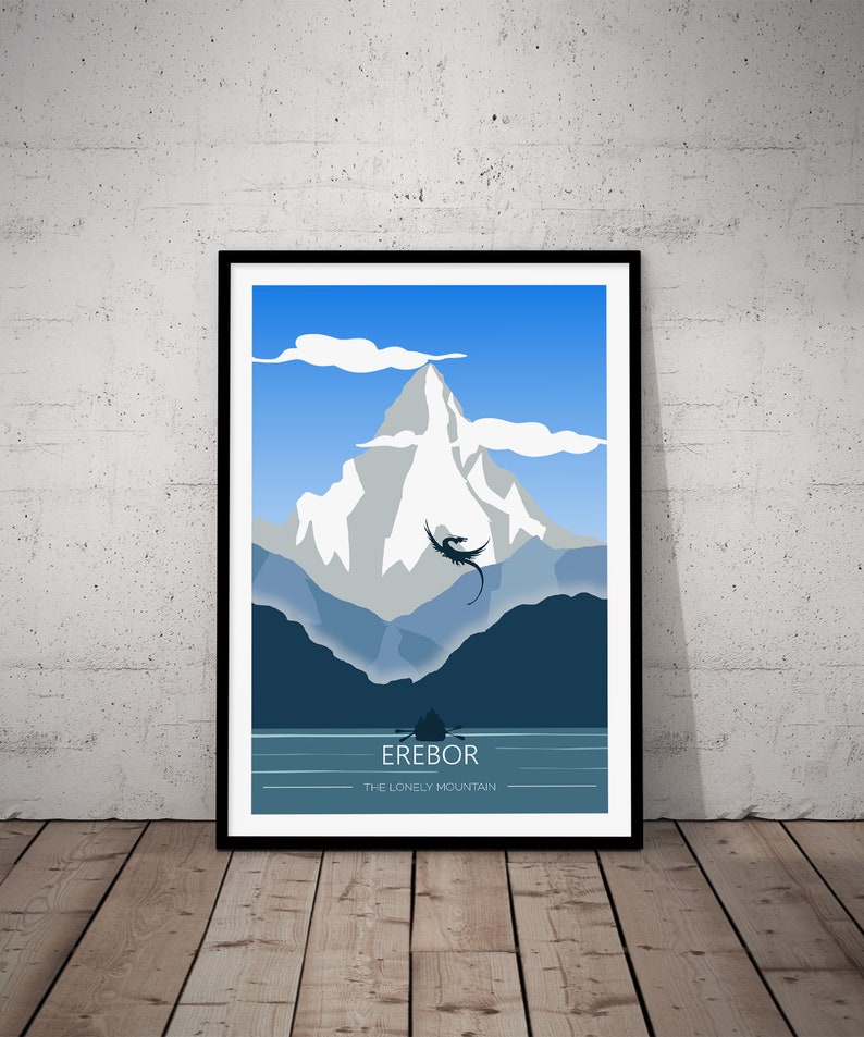 Signore degli Anelli Erebor Hobbit Lonely Mountain Poster Wall image 0