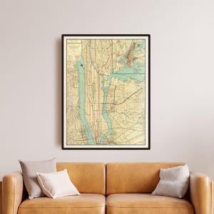 Manhattan Vintage Map – Rand McNally Business Districts