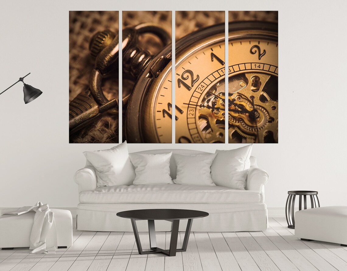 Pocket Watch Time Clock Canvas Wall Art Decor Print Ready to Etsy