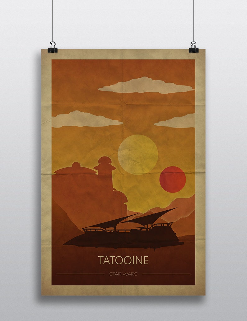 Star Wars Poster Wall Art Decor Print Gift Tatooine Endor