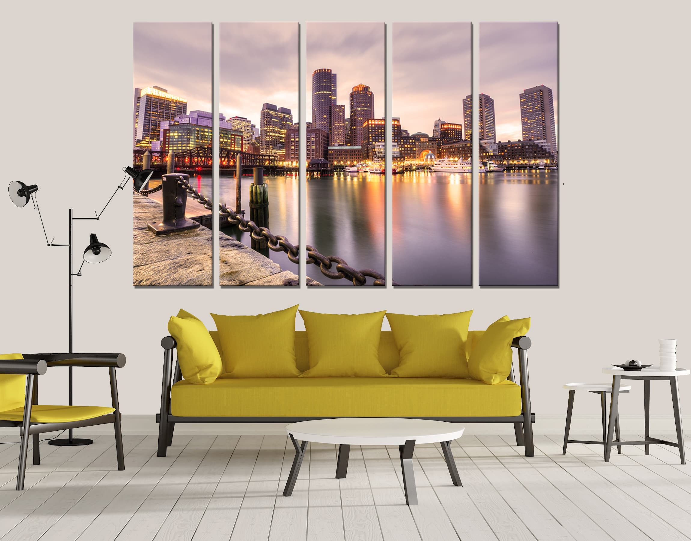 Boston Canvas Wall Art Decor Print Skyline Cityscape Ready to Etsy