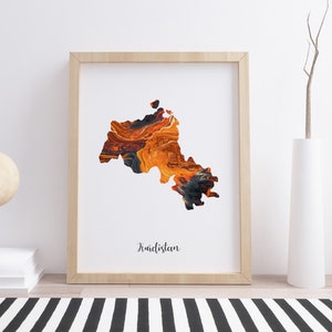 Plakat z mapą Kurdystanu wydrukowany Kurdystan Plakat Kurdystan Sztuka ścienna Kurdystan Wystrój Kurdystanu Wydruk Kurdystanu Prezent świąteczny