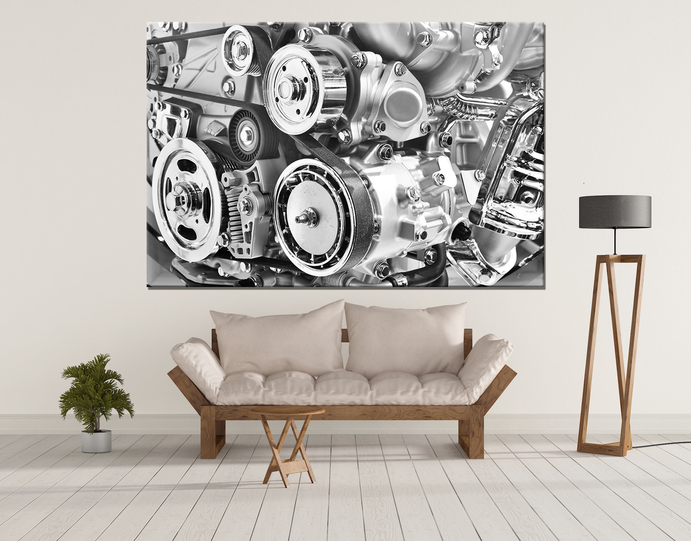 Car Engine Gears Canvas Wall Art Decor Print Ready to Hang Etsy