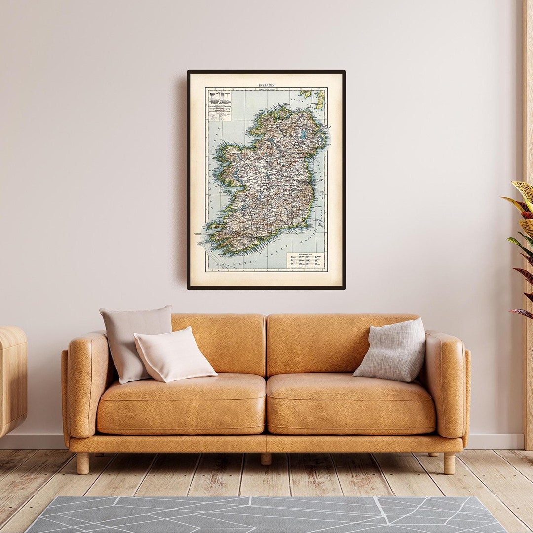 Rustic Irish Map Vintage Ireland Map – A Timeless Cartographic Masterpiece - Etsy