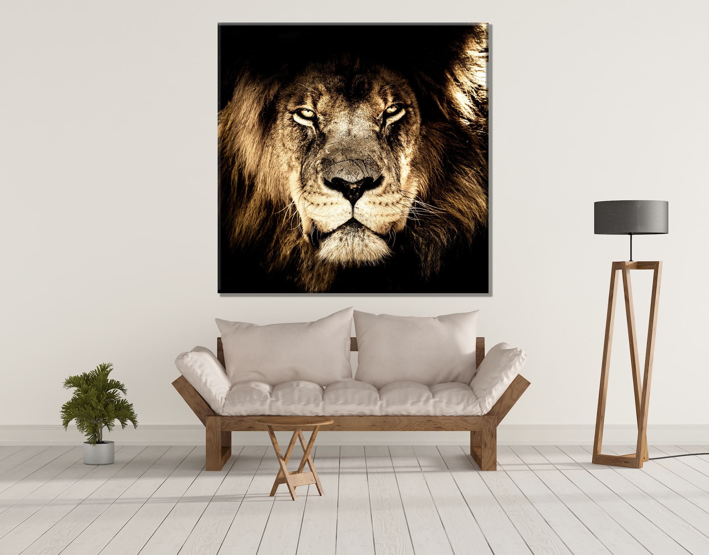 Lion Canvas Wall Art Decor Print Ready to Hang Gift Etsy