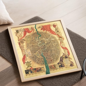 Illustrated vintage map of Ankh-Morpork from Terry Pratchett’s Discworld
