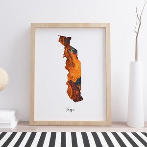 Togo Karte Druck Plakatkunst Togo Poster Togo Wandkunst Togo Dekor Togo Print Weihnachtsgeschenk