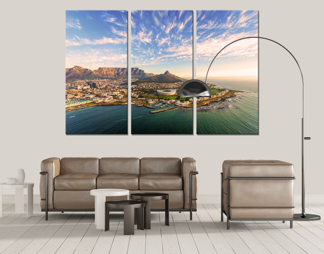 Cape Town Canvas Wall Art Decor Print Skyline Cityscape Ready Etsy