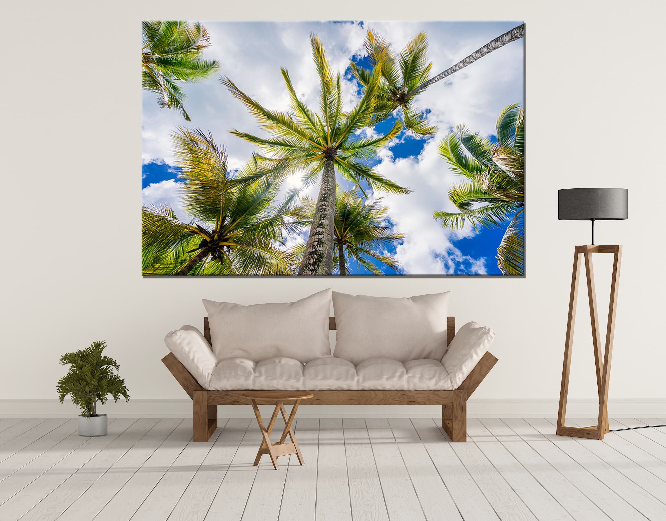 Palm trees Palms Beach Canvas Wall Art Decor Print Skyline Etsy