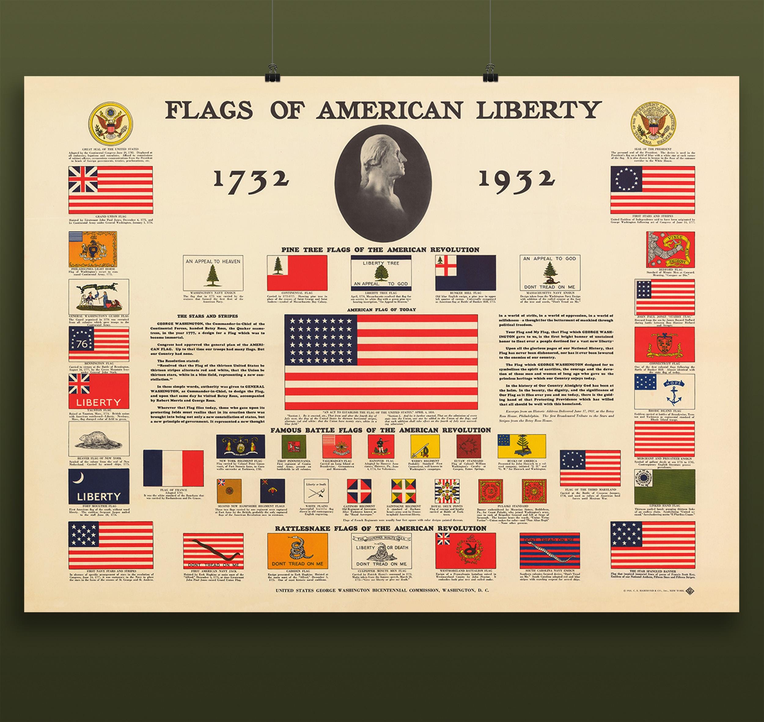 Flags of American Liberty 1732 - 1932 – Historical American Flag