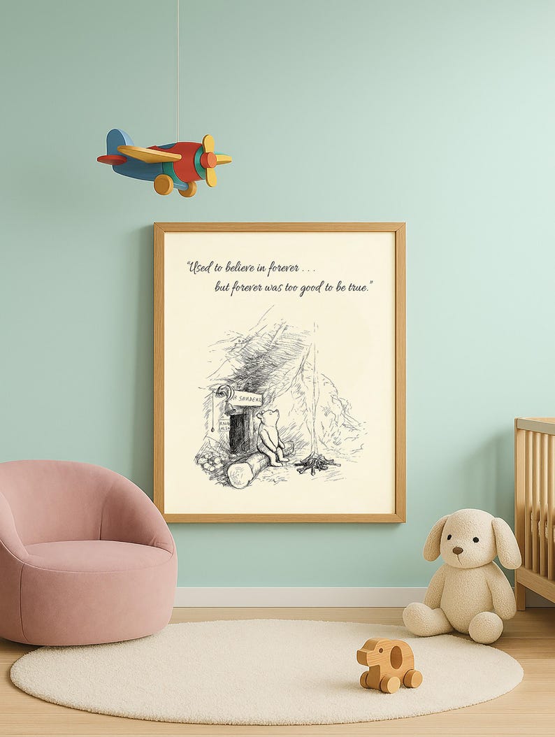 Vintage Winnie the Pooh Quote Poster – Classic A.A. Milne Illustration ...