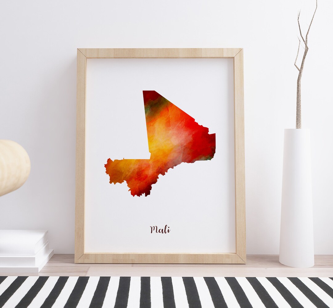 Mali Map Print Poster Art Mali Poster Mali Wall Art Mali Decor - Etsy