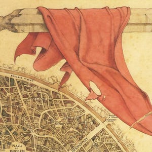 Illustrated vintage map of Ankh-Morpork from Terry Pratchett’s Discworld
