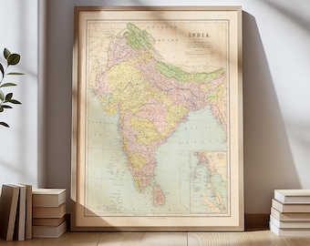 手彩色銅版画 アジア 地図 1807年製 チベットヒマラヤ地図 アンティーク銅版画 アジア地図 1892年