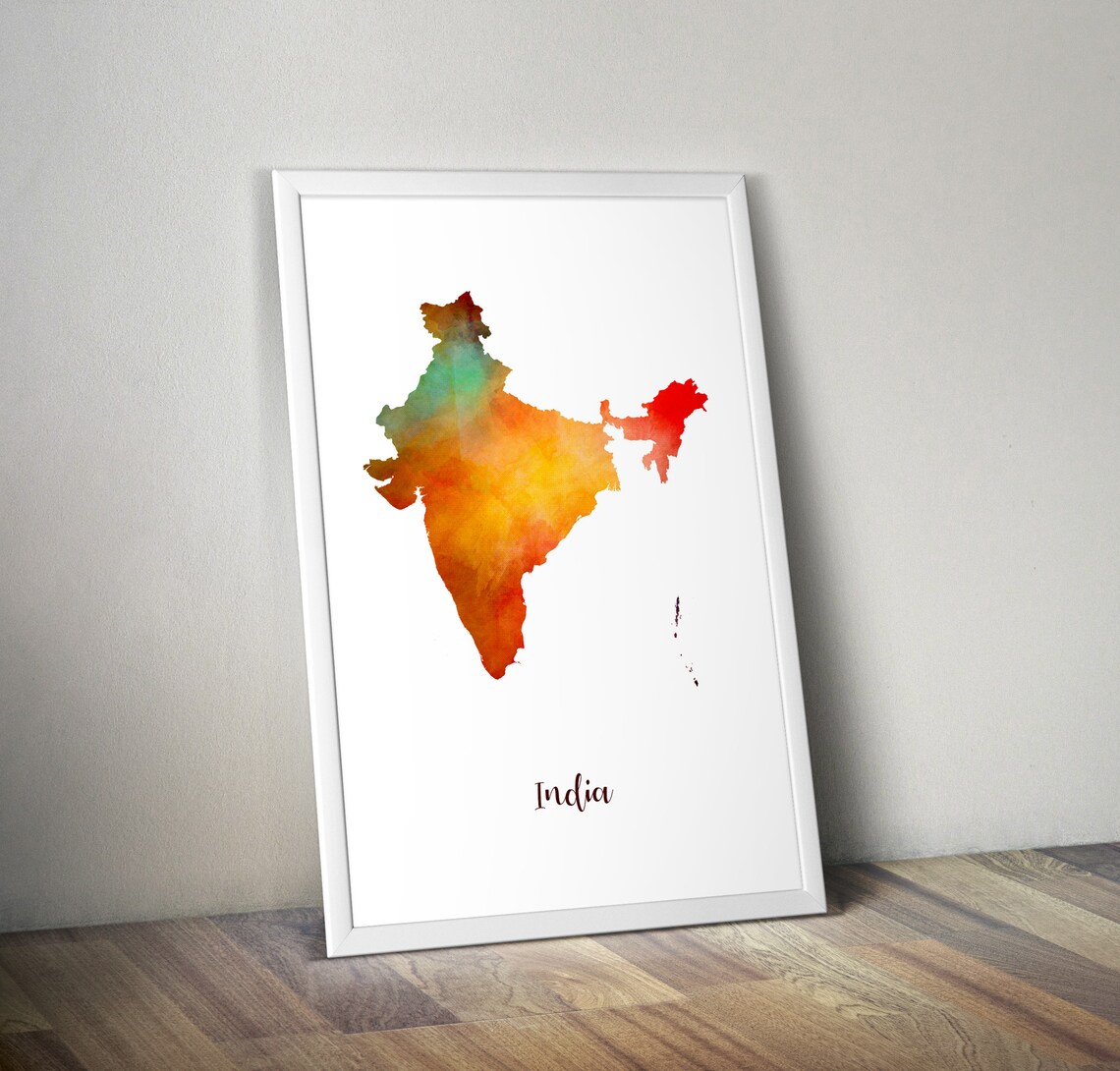India Map Poster Wall Art Decor Print Gift | Etsy