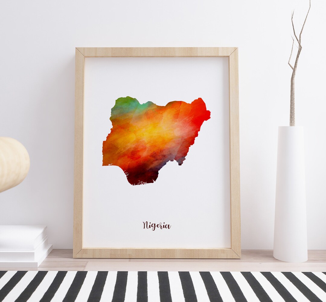 Nigeria Map Print Poster Art Nigeria Poster Nigeria Wall Art Etsy