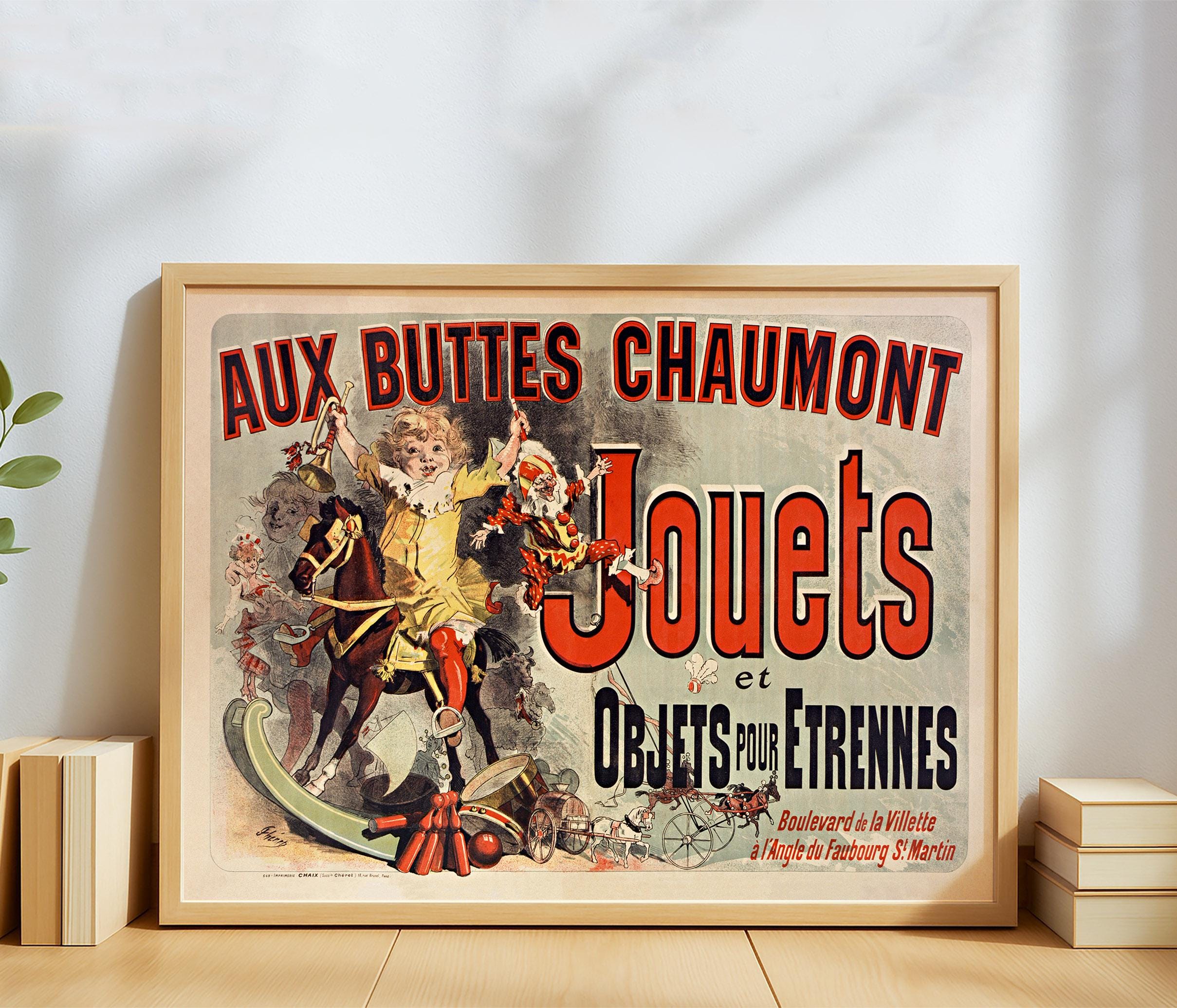 Antique Paris Toy Store Advertisement Wall Art – Vintage 1885