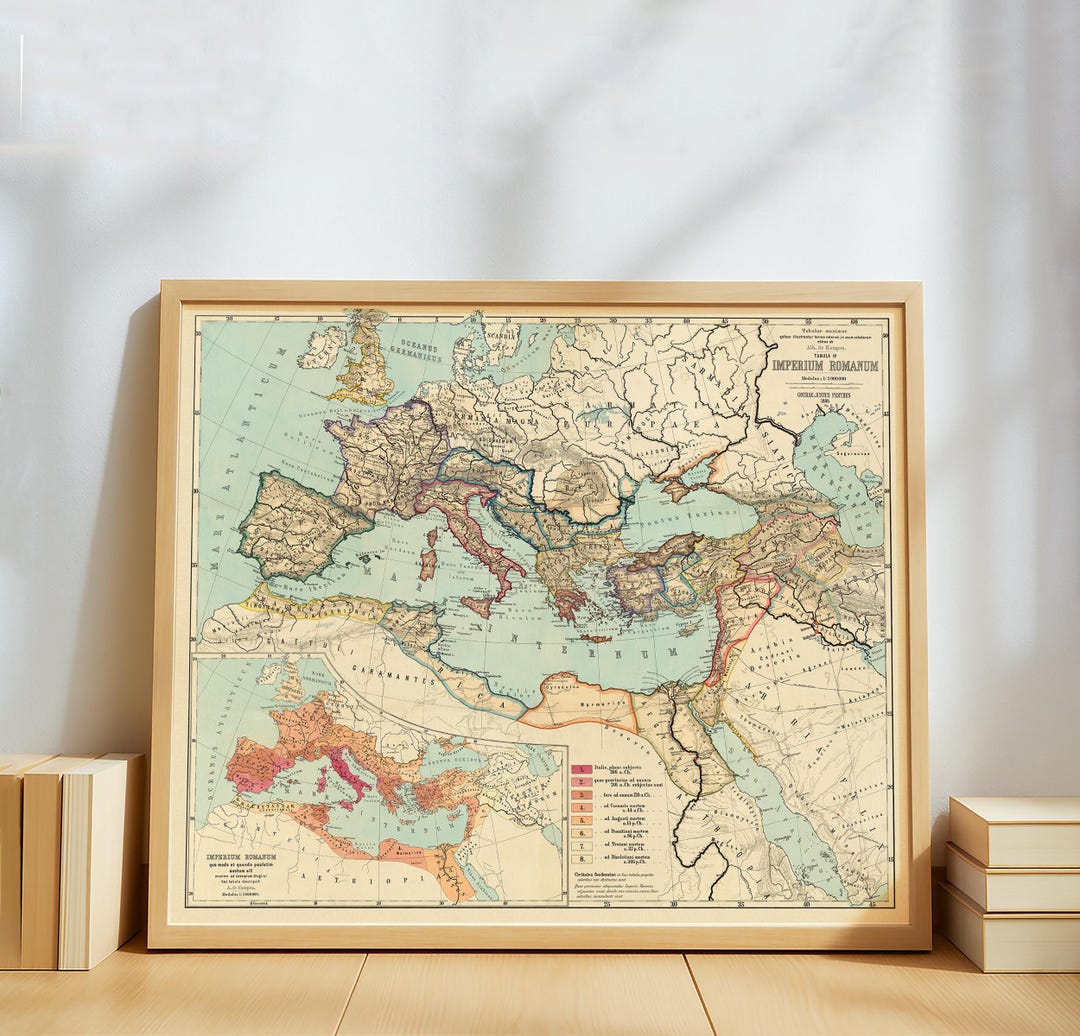 Roman Empire Map Print – Vintage Historical Wall Art – Old Europe ...