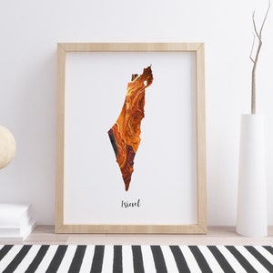 Israel Abstrakte Karte Print