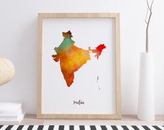 India map print poster | India gift travel wall art