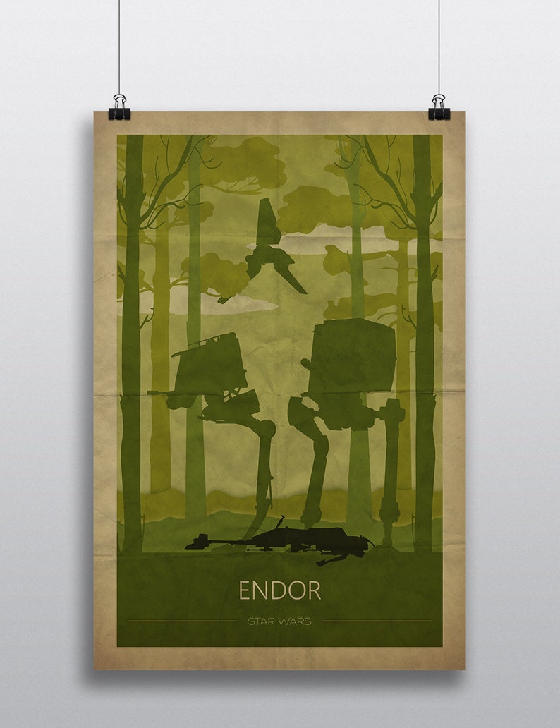 Star Wars Poster Wall Art Decor Print Gift Tatooine Endor Hoth Etsy